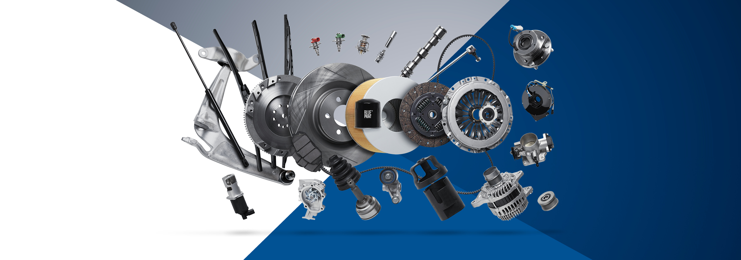 Фото із зображенням різноманітних запасних частин Blue Print