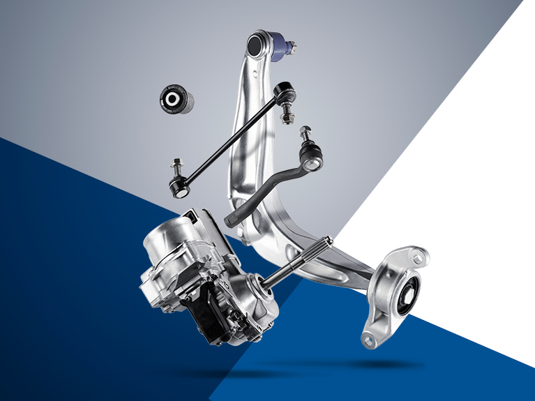 Загальне фото запчастин для рульового управління та підвіски